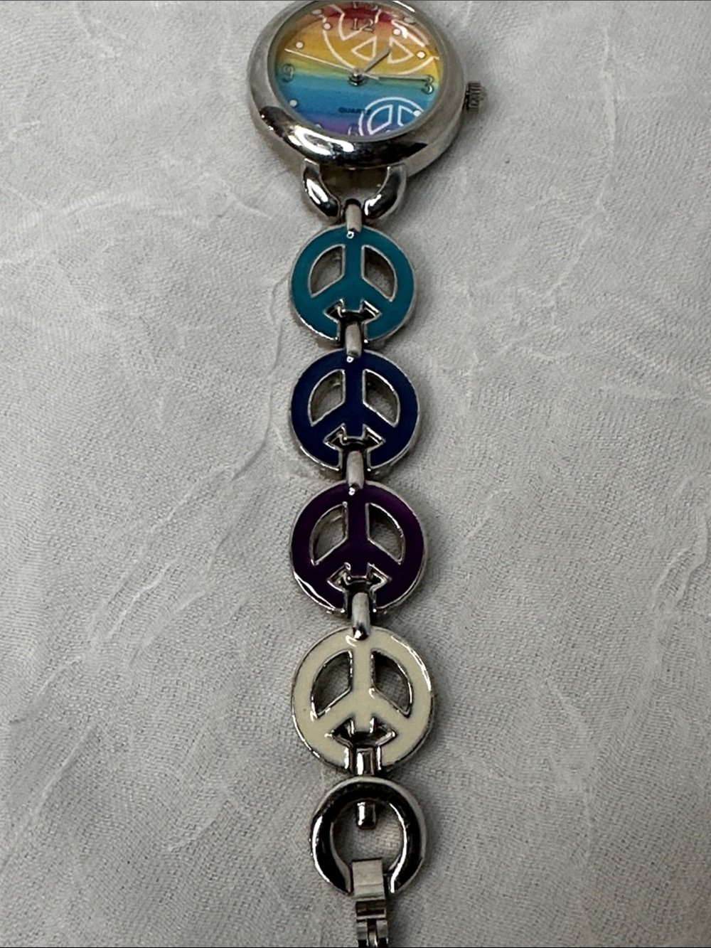 Rainbow Peace Sign Bracelet Watch - Picture 4 of 6